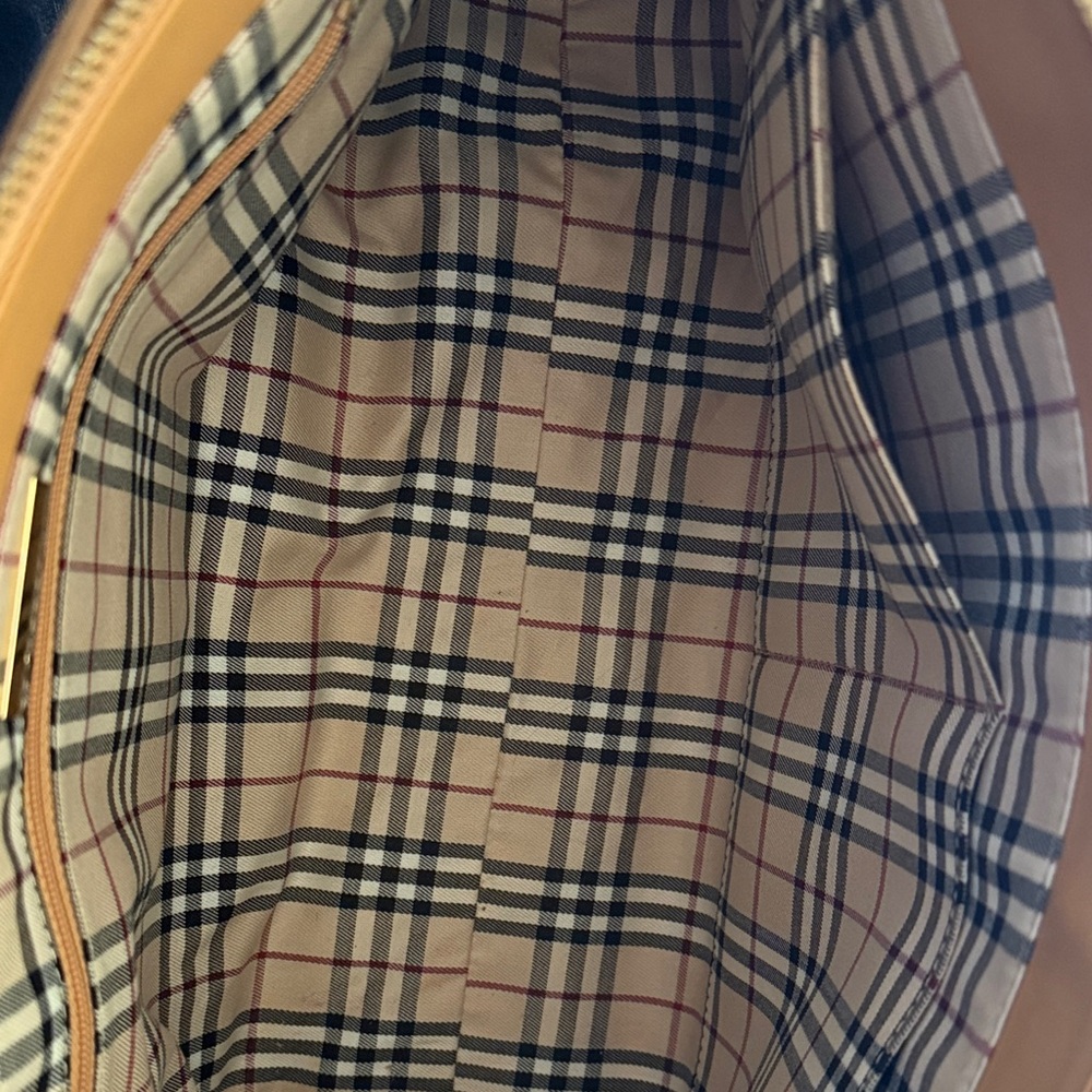 Burberry Tan Shoulder Bag with Classic Check Lining